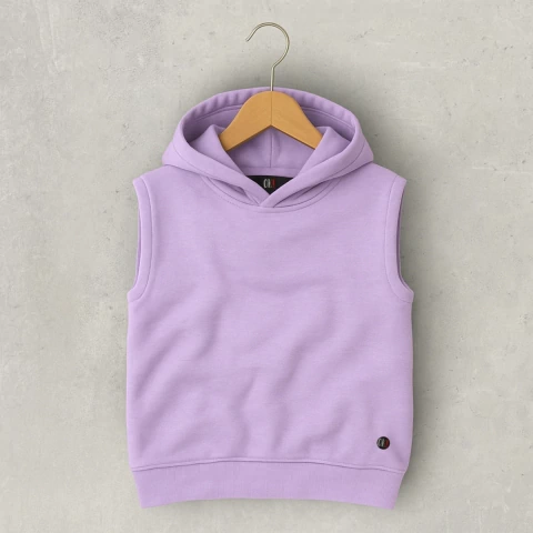 CHALECO FRISA LILA CON CAPUCHA LISO OK TEEN