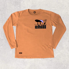 REMERA NIÑO Y BEBE CHILL terracota MANGA LARGA ALGODON - comprar online