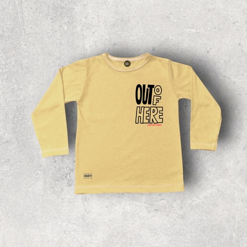 REMERA NIÑO Y OUTOF AMARILLA MANGA LARGA ALGODON - comprar online