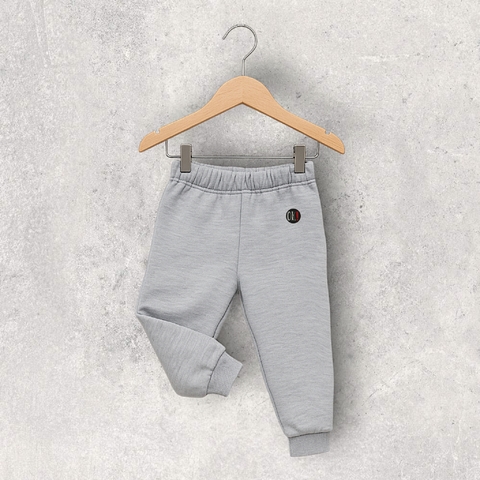 PANTALON LISO GRIS MELANGE BEBE FRIZA ALGODON con puñito - comprar online