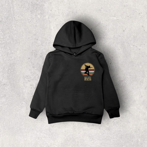 BUZO RUSTICO NIÑO Y BEBE PATINE NEGRO ALGODON CON CAPUCHA - comprar online