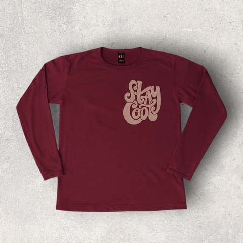 REMERA ALGODON BORDO MANGA LARGA STAY NIÑO Y TEEN