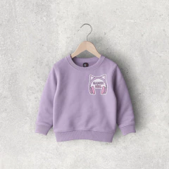 BUZO FRISA LILA SIN CAPUCHA ALGODON GIRLGAMER NIÑA - comprar online