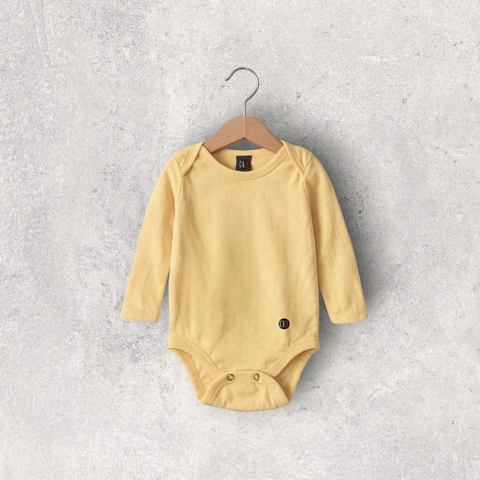 BODY BEBE AMARILLO SIN ESTAMPA BROCHES DE METAL - comprar online