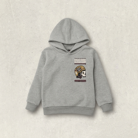 BUZO FRISA GRIS MELANGE CON CAPCUHA ROLLER TEEN