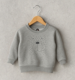 BUZO FRIZA GRIS MELANGE SIN CAPUCHA BEBE Y NIÑO OSITO - comprar online