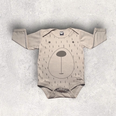 BODY BEBE ALGODON ARENA MANGA LARGA OSITO