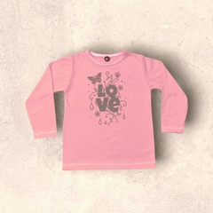 REMERA ALGODON ROSA BEBE MANGA LARGA LULU NIÑA