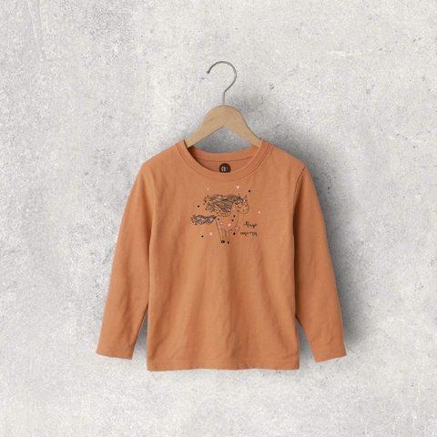 REMERA MANGA LARGA DURAZNO TATIANA ALGODON NIÑA Y BEBE - comprar online
