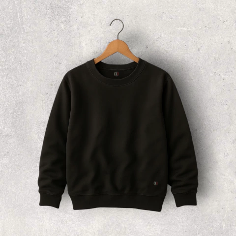 BUZO FRISA NEGRO ALGODON SIN CAPUCHA BEBE Y NIÑO LISO - comprar online