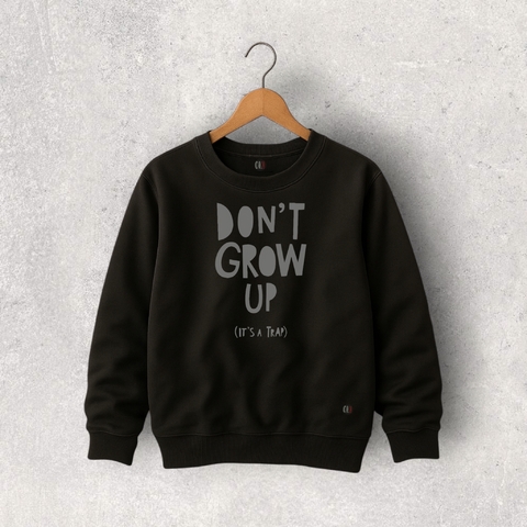 BUZO FRIZA GROW NEGRO SIN CAPUCHA NIÑO - comprar online