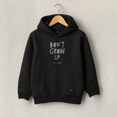 BUZO FRIZA ALGODON NIÑO GROW NEGRO ALGODON CON CAPUCHA - comprar online