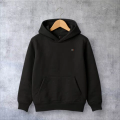 BUZO FRISA NEGRO CANGURO LISO OKEY TALLE ADULTO