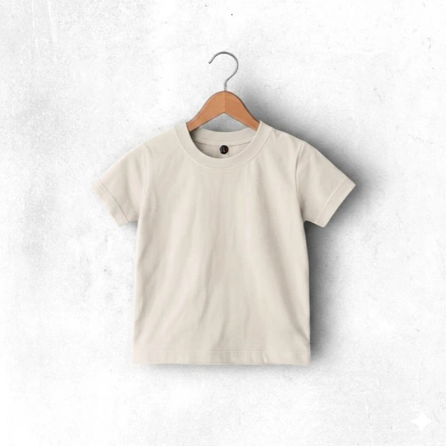 REMERA ALGODON MANGA CORTA LISA OKEY ARENA bebe y niño