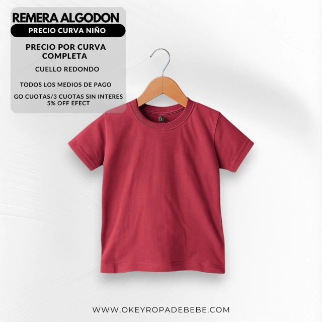 REMERA ALGODON SIN ESTAMPA CURVAS COMPLETAS BORDO