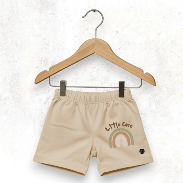 SHORT ALGODON LIVIANO ARENA PASTEL BEBE JULI