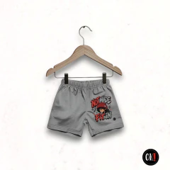 SHORT ALGODON RUSTICO MELANGE GRIS MEDIO BEBE Y NIÑO FIT