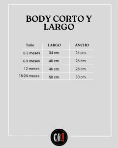 BODY ALGODON MANGA CORTA ARENA PASTEL king BEBE - (copia) - comprar online