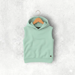 CHALECO RUSTICO LISO OKEY BEBE Y NIÑO verde menta