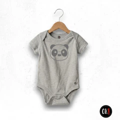 BODY ALGODON GRIS MELANGE BEBE MANGA CORTA CARA