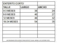 ENTERITO CORTO RUSTICO AQUA BEBE HUNGRY - comprar online