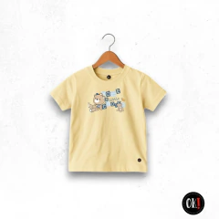 REMERA ALGODON MANGA CORTA NIÑO AMARILLA LITLLE