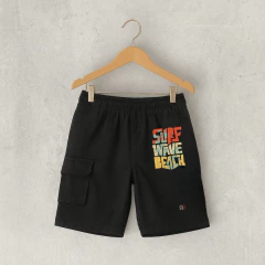 BERMUDA RUSTICA NEGRA BEACH NIÑO