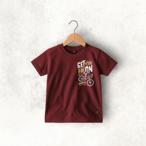 REMERA ALGODON BORDO MANGA CORTA GET NIÑO