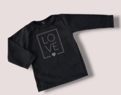 REMERA NIÑA CAROL NEGRA MANGA LARGA ALGODON