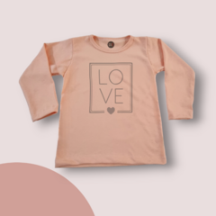 REMERA NIÑA MANGA LARGA CAROL ALGODON DURAZNO