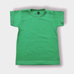 REMERA VERDE ITALIA LISA ALGODON NIÑO