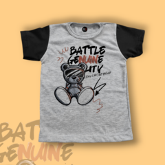 REMERA BATLLE GRIS MELANGE MANGA CORTA