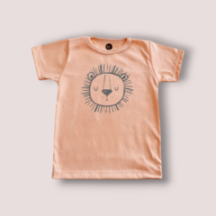 REMERA LEO DURAZNO ALGODON MANGA CORTA BEBE Y NIÑO