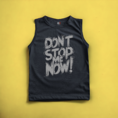 MUSCULOSA DONTSTOPME NEGRA ALGODON NIÑO Y BEBE