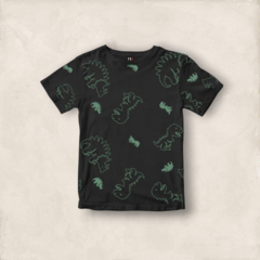 REMERA PEQUEDINO NEGRA ALGODON MANGA CORTA BEBE Y NIÑO