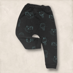 PANTALON GLU NEGRO RUSTICO ALGODON BEBE