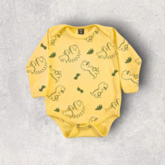 BODY BEBE PEQUEDINO AMARILLO MANGA LARGA ALGODON