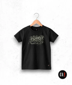 REMERA NEGRA CORTA ALGODON NIÑO OK!