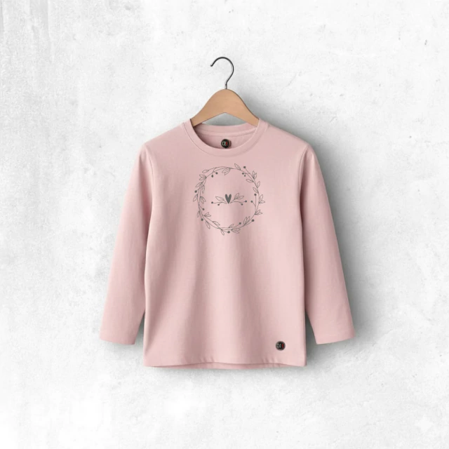 REMERA ALGODON ROSA PASTEL MANGA LARGA CAROLINA