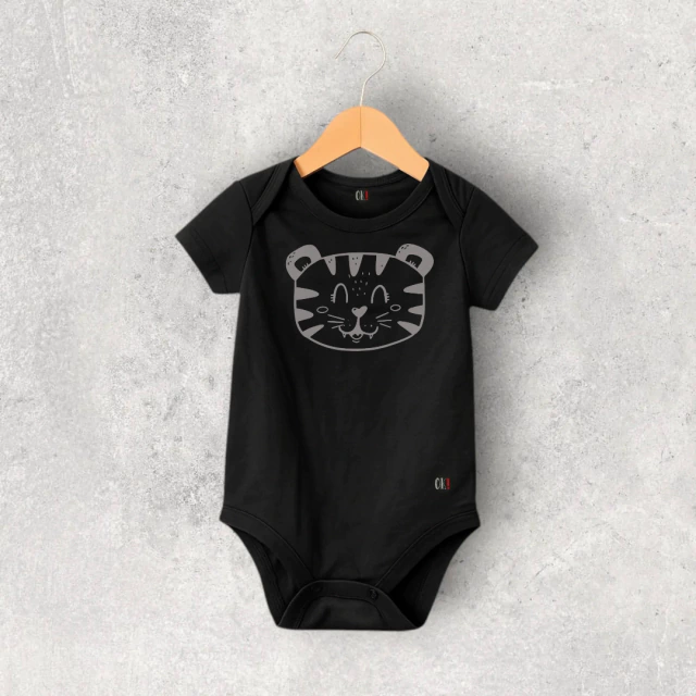 BODY NEGRO MANGA CORTA ALGODON BEBE KING