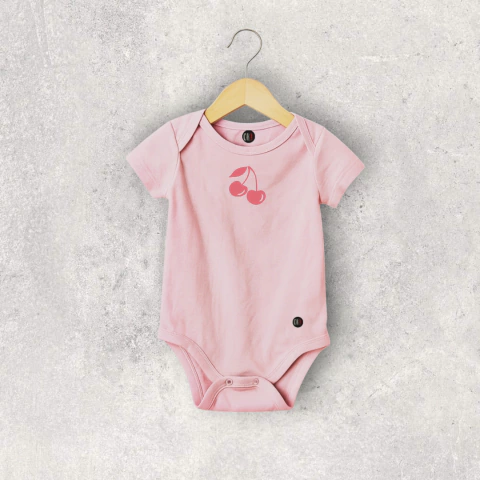 BODY ALGODON ROSA PASTEL MANGA CORTA CHERRY BEBE - comprar online