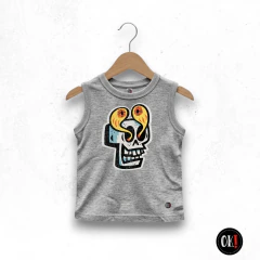 REMERA SIN MANGAS DE ALGODON GRIS MELANGE ROBERT