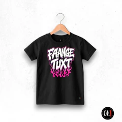 REMERA NEGRA CORTA ALGODON NIÑO AURA