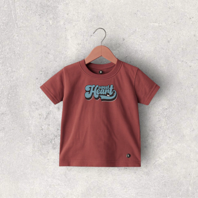 REMERA ALGODON MANGA CORTA TERRA HEART NIÑO Y TEENS