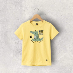 REMERA ALGODON AMARILLA PASTEL MANGA CORTA DRILO NIÑO - comprar online