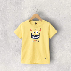 REMERA ALGODON MANGA CORTA AMARILLA HUNGRY NIÑO