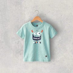 REMERA ALGODON MANGA CORTA AQUA HUNGRY NIÑO