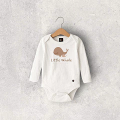 BODY ALGODON BLANCO BEBE BALLENITA MANGA LARGA