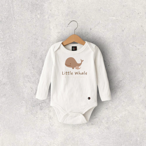 BODY ALGODON BLANCO BEBE BALLENITA MANGA LARGA