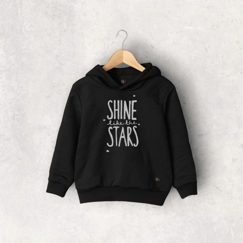 BUZO RUSTICO NEGRO SHINE NIÑO CON CAPUCHA - comprar online